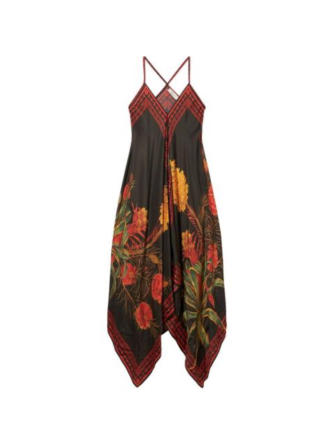 twill floral print dress