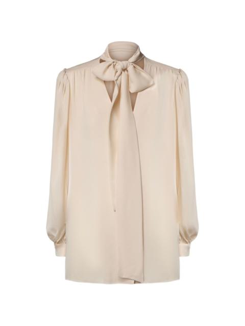 Valentino bow-detail silk shirt