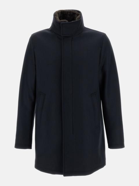 Herno WOOL COAT WITH ECOFUR