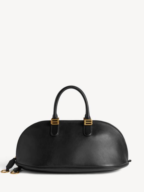 BALENCIAGA Women's Bolero Bowling Bag Medium in Black/plum