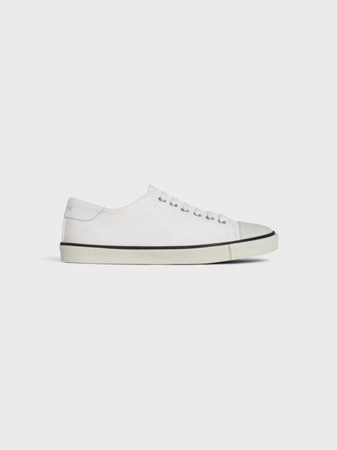 CELINE Celine Blank Low Lace Up Sneaker with Toe Cap in Canvas and Calfskin