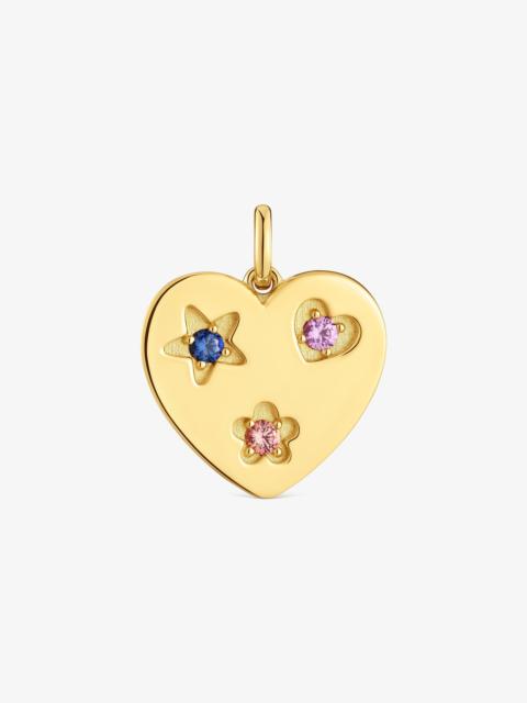 TOUS Heart pendant with 18K gold vermeil and lab-grown sapphires Sweet Dolls LGG
