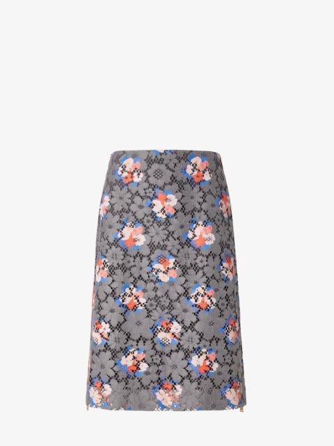 FENDI Skirt Printed gray lace skirt