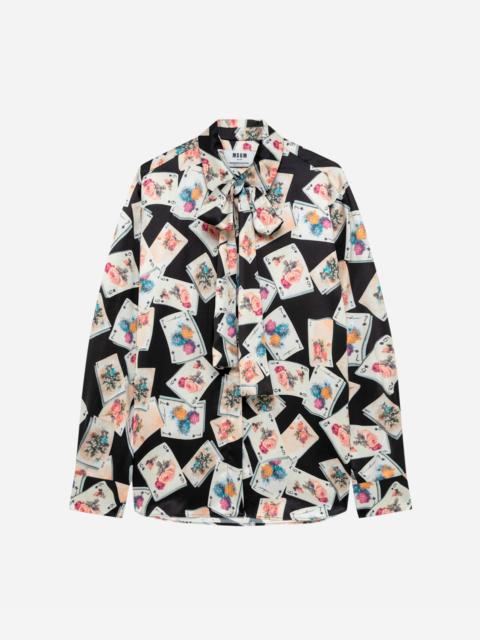 MSGM Printed shirt with scarf