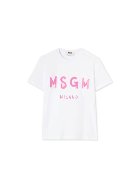 MSGM Brushstroke logo T-Shirt