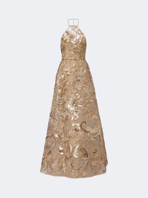 ELIE SAAB Sequined halteneck tulle gown