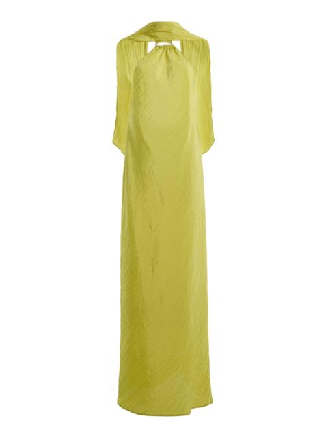 ILA Exclusive Selora Plissé Maxi Dress green