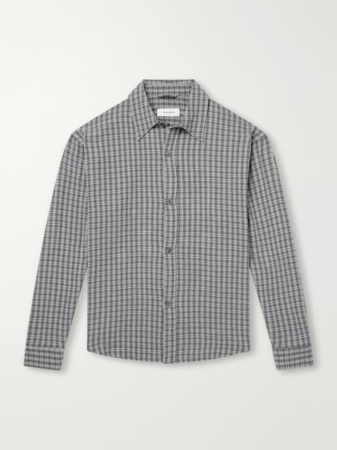 mfpen Vacation Checked Cotton and Wool-Blend Seersucker Shirt