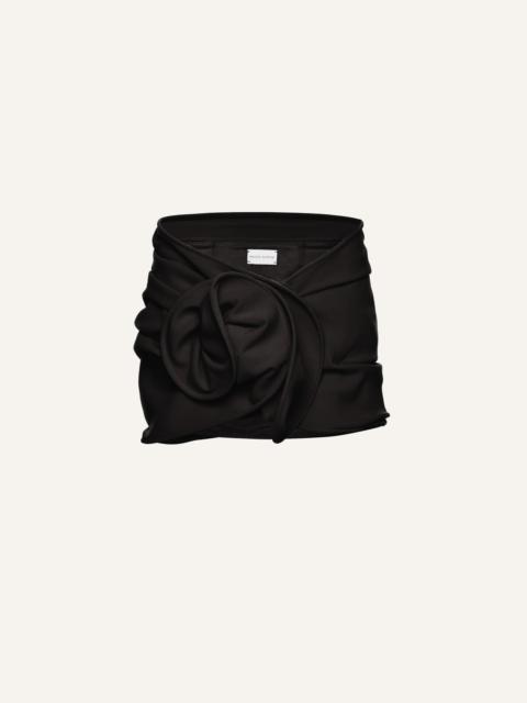 MAGDA BUTRYM Wool rose mini skirt in black