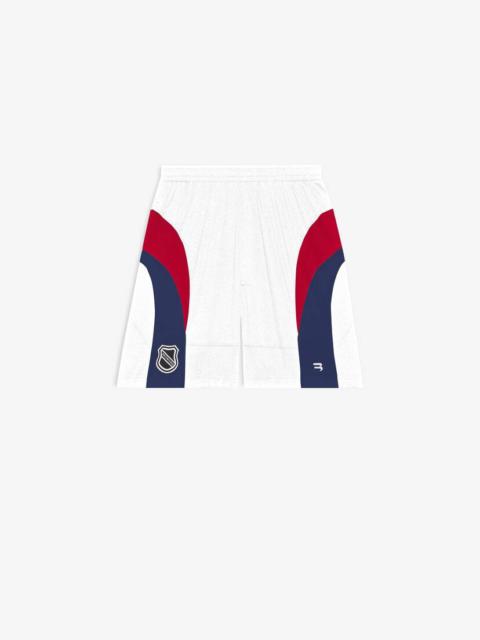 BALENCIAGA Men's Hockey Shorts in White/red