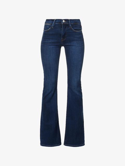 Le High Flare slip-pocket high-rise flare-leg stretch-denim jeans