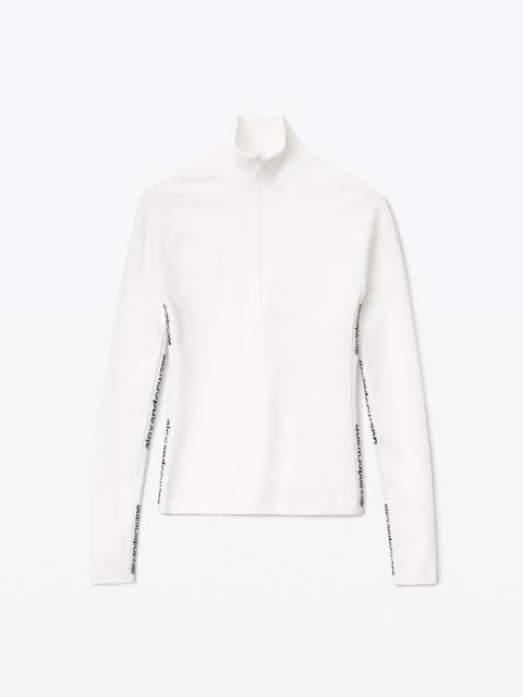Alexander Wang ZIP HENLEY IN VISCOSE JACQUARD