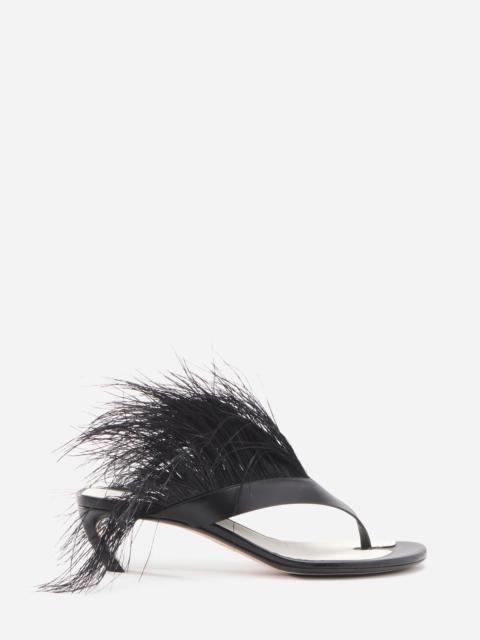 Lanvin FEATHER SWING SANDALS IN LEATHER
