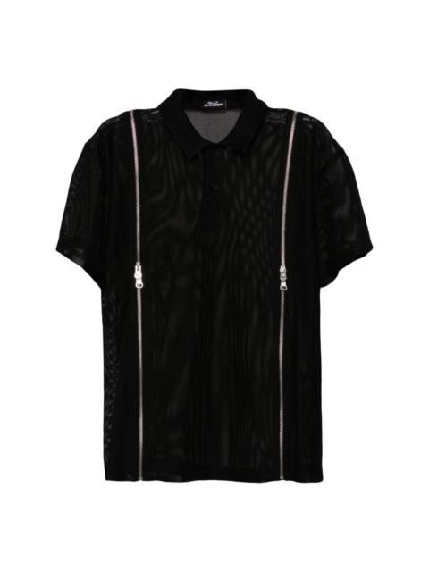OLLY SHINDER double-zip mesh polo shirt