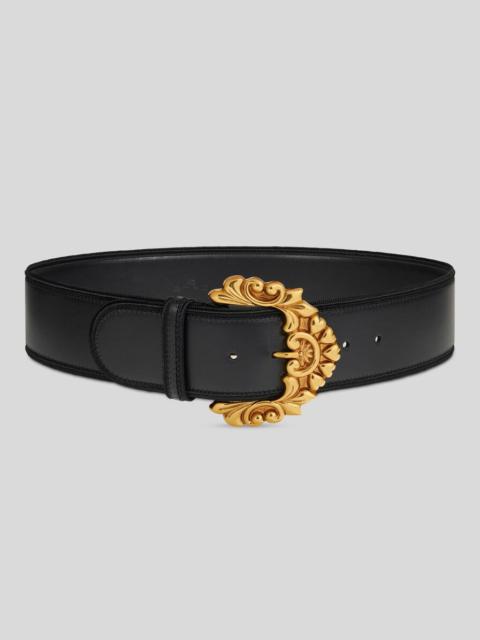 Etro LEATHER MAXI-BELT WITH BAROQUE BUCKLE