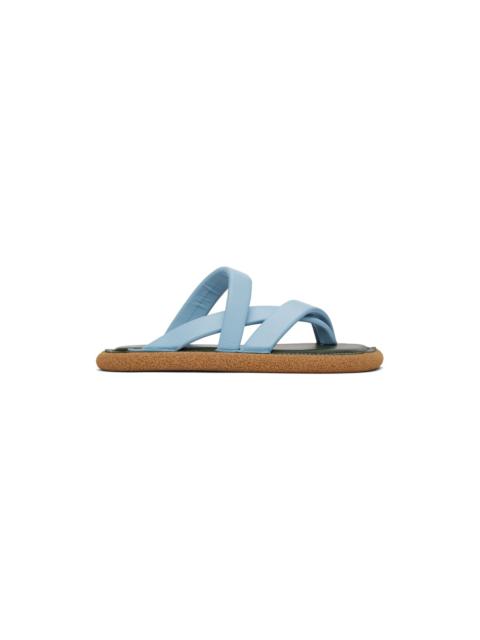 Blue Criss-Crossing Strap Sandals