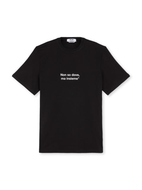 MSGM T-shirt quote "Non so dove, ma insieme"