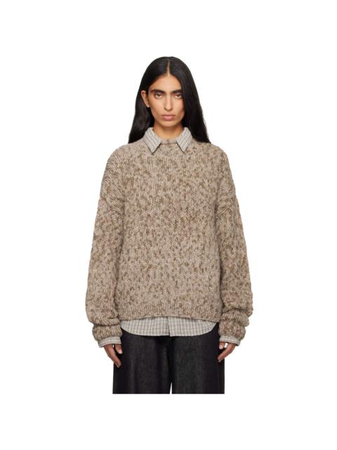 LAUREN MANOOGIAN Beige Handknit Paint Rollneck Sweater
