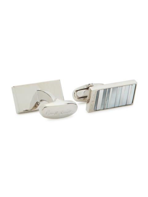 Paul Smith Signature Stripe Mother of Pearl Cufflinks
