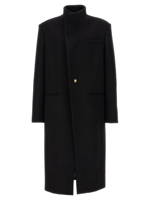 Single-Breasted Long Coat Coats, Trench Coats Black