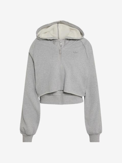 adidas layered-effect raw-edge hoodie