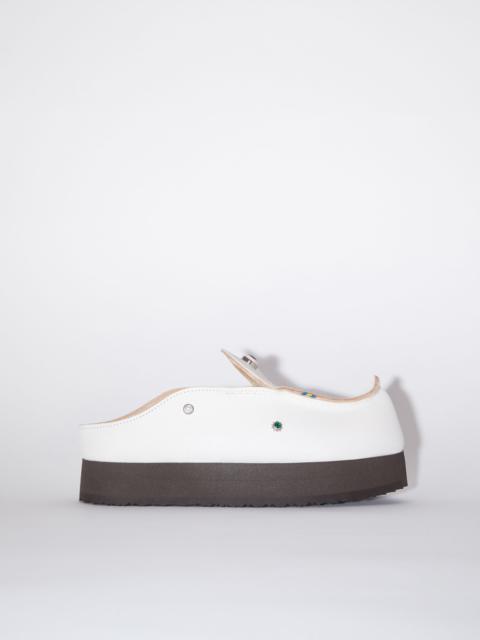 Acne Studios Embellished leather slip-on shoes - White