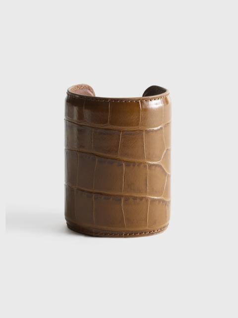 TOTEME Long croco-embossed cuff camel