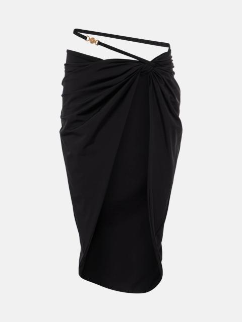 VERSACE Medusa-plaque jersey beach skirt