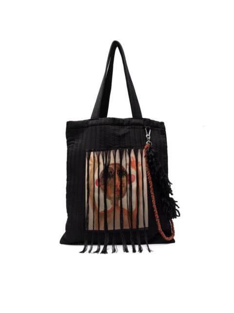 Song for the Mute painterly-print tassel tote bag