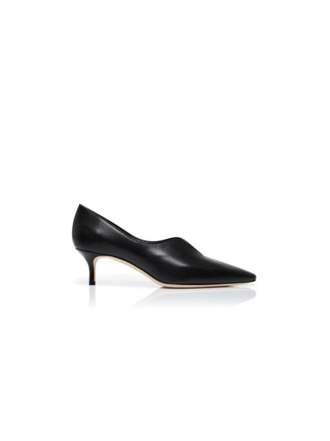 Manolo Blahnik Black Nappa Leather Pumps