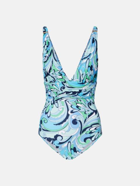 MELISSA ODABASH Panarea printed ruched swimsuit