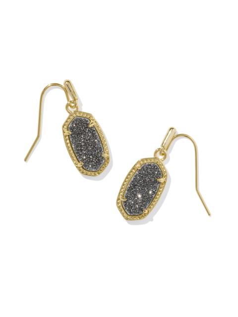 KENDRA SCOTT Lee Gold Drop Earrings in Platinum Drusy