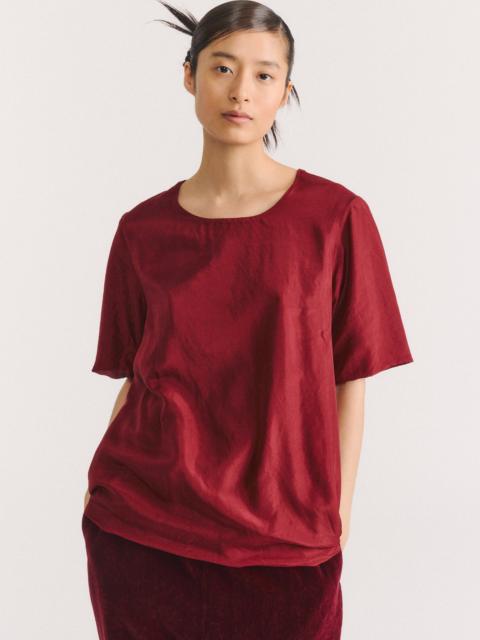 CASEY/CASEY 2 LAYERS TOP - L-SILK - PRUNE