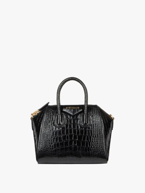 MINI ANTIGONA BAG IN CROCODILE EFFECT LEATHER