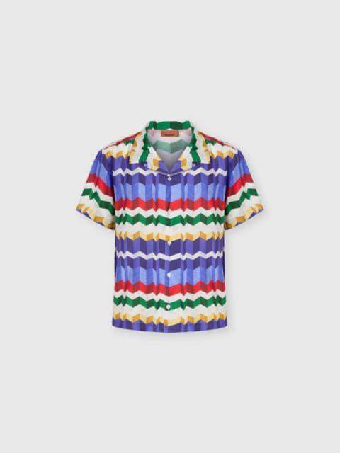 Missoni Bowling shirt in viscose with 3D zigzag print