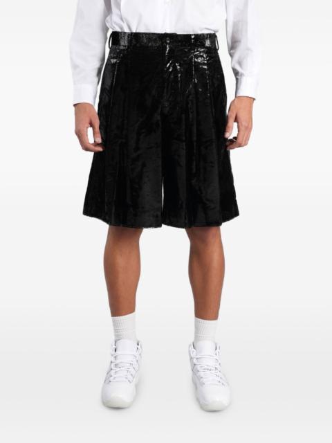 Comme des Garçons Homme Plus coated-finish pleated shorts