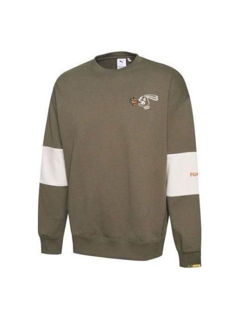 PUMA Puma x Randomevent Crew Sweater 'Olive Green White' 59666449