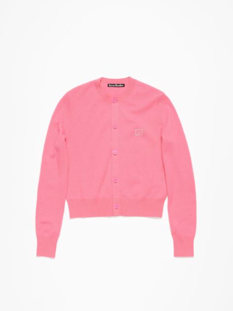 Embellished Face logo cardigan - Tango pink