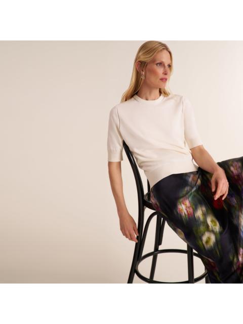 M.M.LaFleur Iroha Button Back Top - Cotton Silk Knit