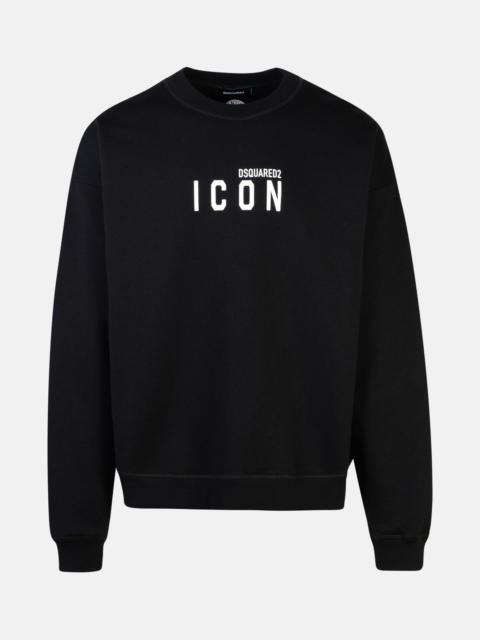 'ICON' BLACK COTTON SWEATSHIRT