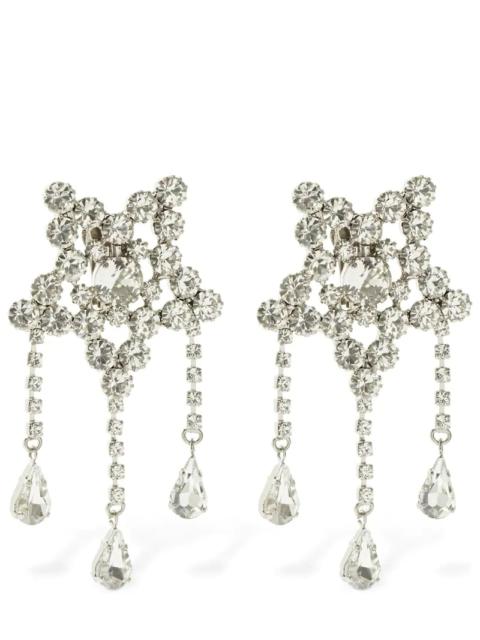 Alessandra Rich STAR CRYSTAL CLIP-ON EARRINGS W/ FRINGES