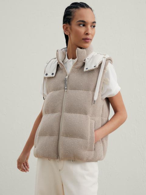 Brunello Cucinelli Dazzling cotton English rib knit down vest