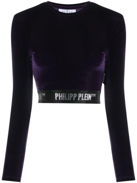 PHILIPP PLEIN embellished velvet crop top