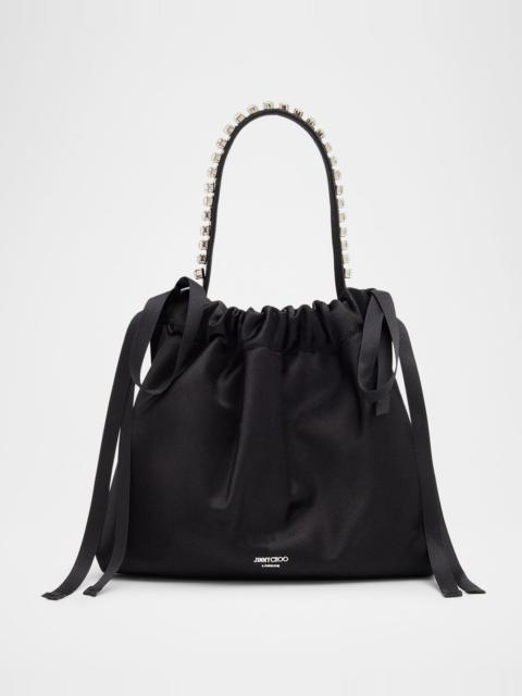JIMMY CHOO Mini Bow-Embellished Satin Top-Handle Bag