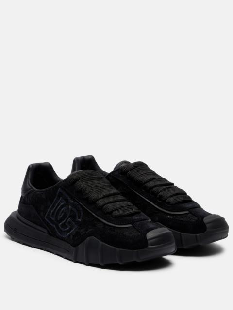 Dolce & Gabbana Runner leather-trimmed lace sneakers