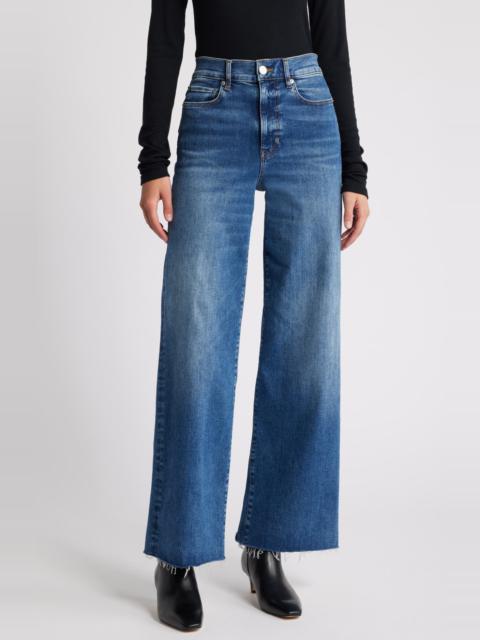 FRAME FRAME Le Slim Raw Fray Hem Palazzo Jeans in Mermaid at Nordstrom