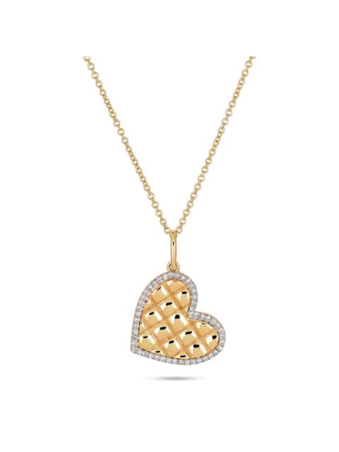 STONE AND STRAND Puff Puff Pave Heart Necklace