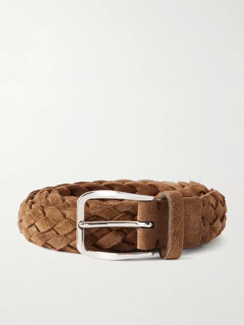 Brunello Cucinelli 2cm Woven Suede Belt
