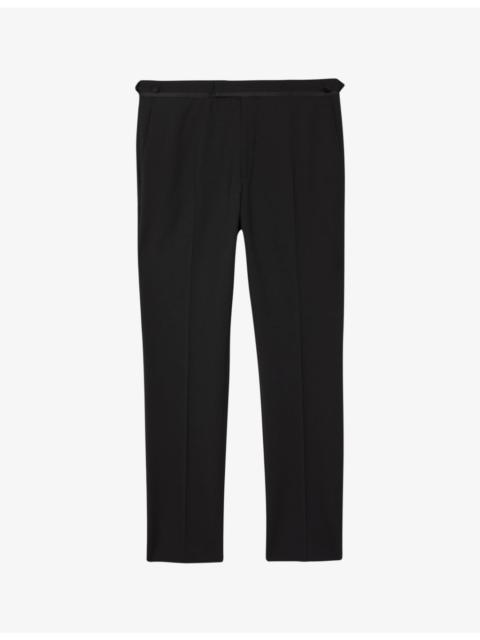 REISS Poker slim-fit satin-trim stretch-wool blend tuxedo trousers