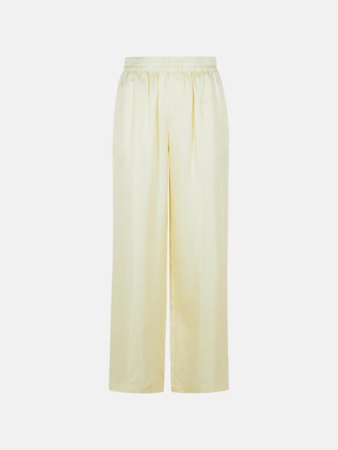 LISA YANG WIDE-LEG IVORY SILK TROUSERS